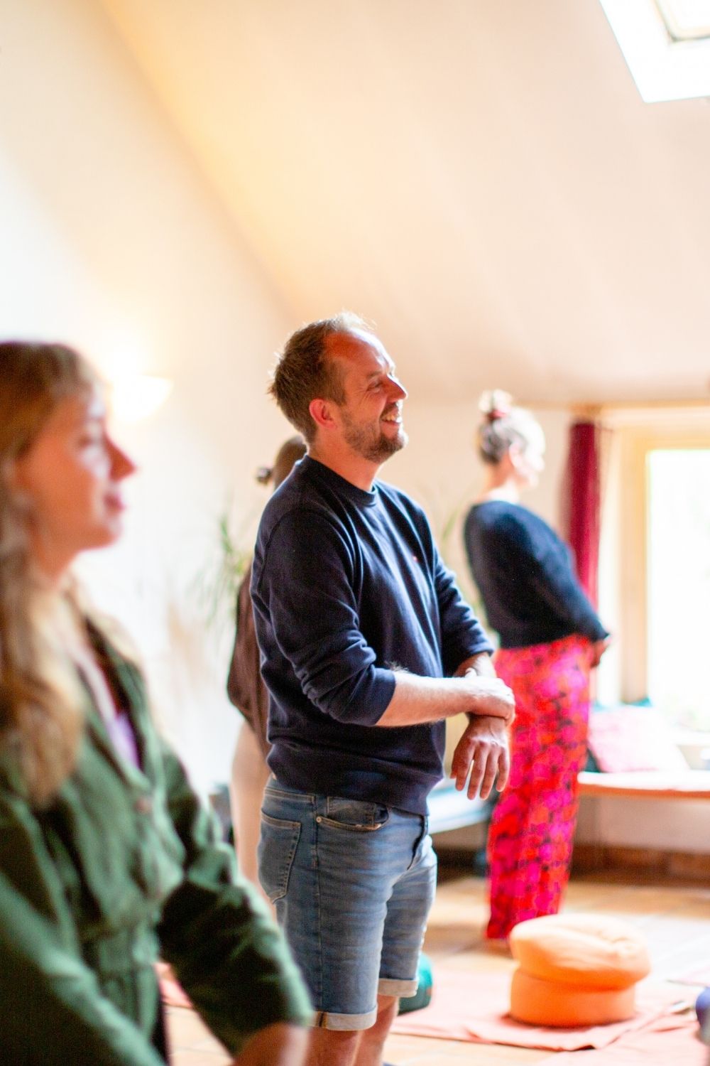 Deelnemers van familieopstellingen in dynamieken op de Bronhoeve bij Utrecht